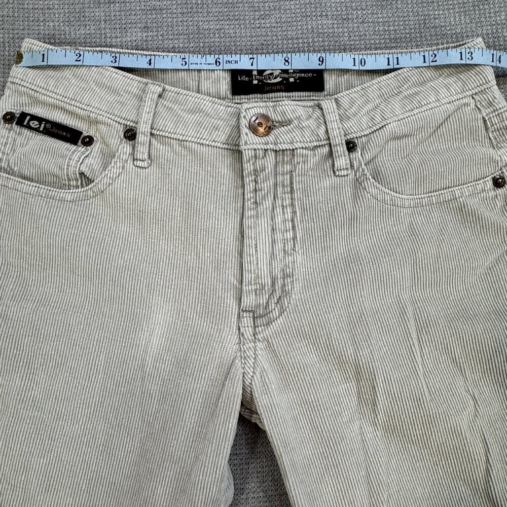 Lei Jeans Womens Size 1 Tan Corduroy Flare Bootcut Leg Mid Rise 100% Cotton Y2K - Picture 8 of 13